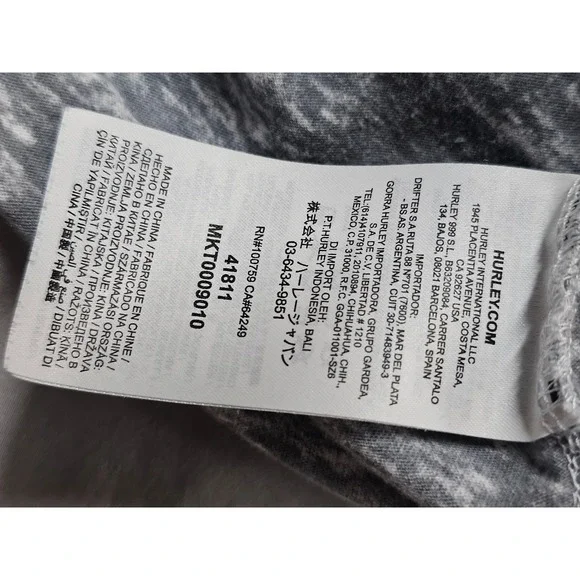 Hurley Men's Gray Short Sleeve Polo Size Large Striped Golf Shirt - Picture 6 of 11